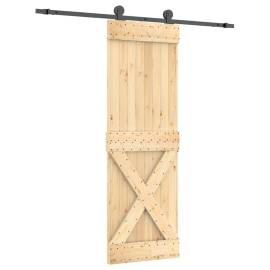 Ușă glisantă cu set de feronerie 70x210 cm, lemn masiv de pin, 2 image