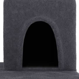 Ansamblu de pisici, stâlpi din funie sisal, gri închis, 154 cm, 6 image