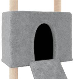 Ansamblu de pisici, stâlpi din funie sisal, gri deschis, 153 cm, 6 image