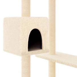 Ansamblu de pisici cu stâlpi de zgâriat, crem, 82 cm, 6 image