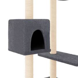 Ansamblu de pisici cu stâlpi de zgâriat, gri închis, 82 cm, 6 image