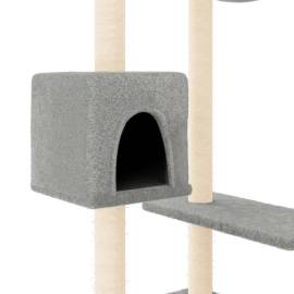 Ansamblu de pisici cu stâlpi de zgâriat, gri deschis, 82 cm, 6 image