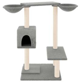 Ansamblu de pisici cu stâlpi de zgâriat, gri deschis, 82 cm, 3 image