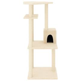 Ansamblu de pisici cu stâlpi din funie de sisal, crem, 123 cm, 3 image