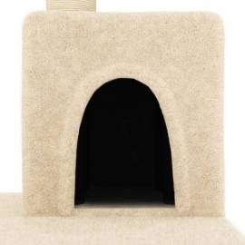 Ansamblu de pisici cu stâlpi din funie de sisal, crem, 123 cm, 6 image