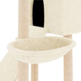 Ansamblu de pisici cu stâlpi din funie de sisal, crem, 153 cm, 7 image