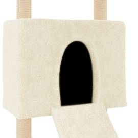 Ansamblu de pisici cu stâlpi din funie de sisal, crem, 153 cm, 6 image