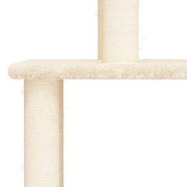 Ansamblu de pisici cu stâlpi din funie de sisal, crem, 183 cm, 5 image