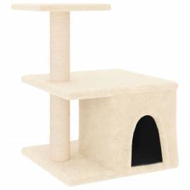 Ansamblu de pisici cu stâlpi din funie de sisal, crem, 48 cm, 2 image