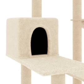 Ansamblu de pisici cu stâlpi din funie de sisal, crem, 82,5 cm, 6 image