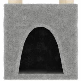 Ansamblu pisici, stâlpi din funie sisal, gri deschis, 147 cm, 6 image