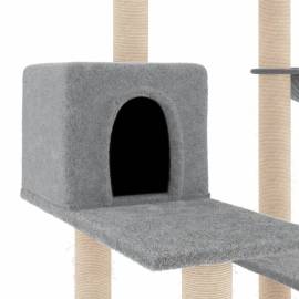 Ansamblu pisici, stâlpi din funie sisal, gri deschis, 82,5 cm, 6 image