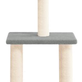 Ansamblu pisici, stâlpi din funie sisal, gri deschis, 85,5 cm, 4 image