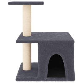 Ansamblu pisici cu stâlpi din funie sisal, gri închis, 48 cm, 3 image
