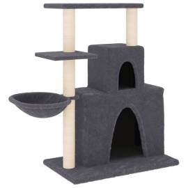 Ansamblu pisici cu stâlpi din funie sisal, gri închis, 83 cm, 2 image