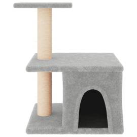 Ansamblu pisici cu stâlpi din funie sisal, gri deschis, 48 cm, 3 image
