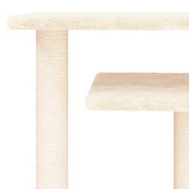 Stâlpi de zgâriat pentru pisici cu platforme, crem, 62,5 cm, 5 image