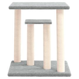 Stâlpi de zgâriat pentru pisici cu platforme, gri deschis 50 cm, 3 image