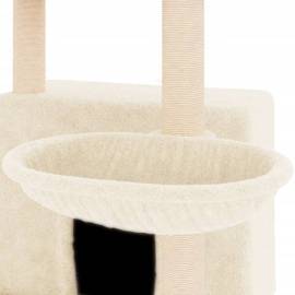 Ansamblu de pisici cu stâlpi din funie de sisal, crem, 132 cm, 7 image