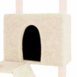 Ansamblu de pisici cu stâlpi din funie de sisal, crem, 143 cm, 6 image