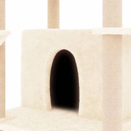 Ansamblu de pisici cu stâlpi din funie de sisal, crem, 166 cm, 6 image