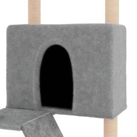 Ansamblu pisici, stâlpi din funie sisal, gri deschis, 143 cm, 6 image