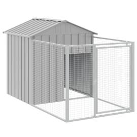 Cușcă de câine & țarc gri deschis 117x201x123cm oțel galvanizat, 2 image