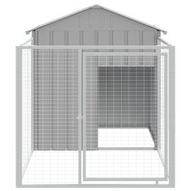 Cușcă de câine & țarc gri deschis 117x201x123cm oțel galvanizat, 3 image