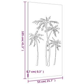 Decor de perete de grădină 105x55 cm design palmier oțel corten, 8 image