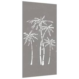 Decor de perete de grădină 105x55 cm design palmier oțel corten, 3 image