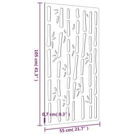 Decor perete de grădină 105x55 cm design bambus oțel corten, 8 image