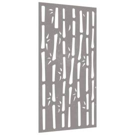 Decor perete de grădină 105x55 cm design bambus oțel corten, 3 image