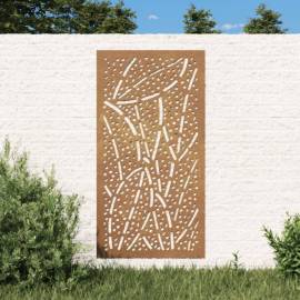 Decor perete de grădină 105x55 cm design frunze oțel corten