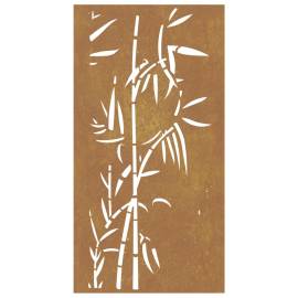 Decorație perete de grădină 105x55 cm design bambus oțel corten, 4 image