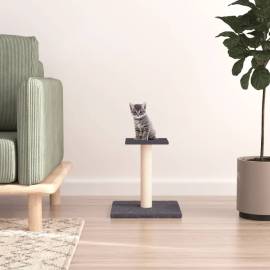 Stâlp de zgâriat pentru pisici cu platformă, gri închis, 38 cm