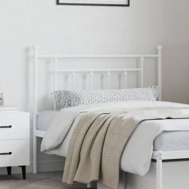 Tăblie de pat metalică, alb, 100 cm, 3 image