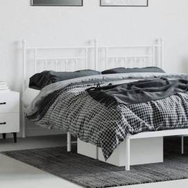 Tăblie de pat metalică, alb, 160 cm, 3 image