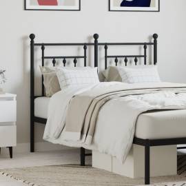 Tăblie de pat metalică, negru, 120 cm