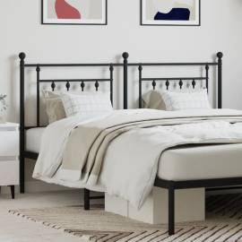 Tăblie de pat metalică, negru, 180 cm