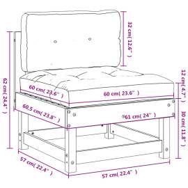 Canapea de mijloc cu perne, gri, lemn masiv de pin, 9 image