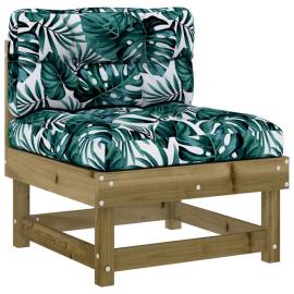 Canapea de mijloc cu perne, lemn de pin tratat, 2 image