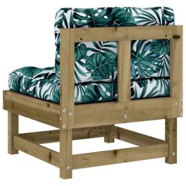Canapele de mijloc cu perne, 2 buc., lemn de pin tratat, 7 image