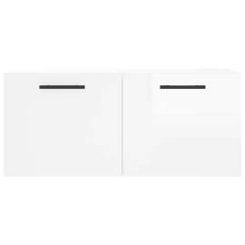Dulap de perete, alb extralucios, 80x36,5x35 cm, lemn compozit, 5 image