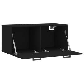 Dulap de perete, negru, 80x36,5x35 cm, lemn compozit, 6 image