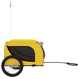 Remorcă de bicicletă câini galben&negru textil oxford&fier, 5 image