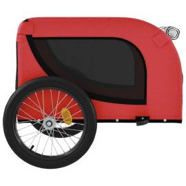 Remorcă de bicicletă câini roșu&negru textil oxford&fier, 6 image