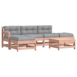 Set mobilier de grădină cu perne, 6 piese, lemn masiv douglas, 2 image