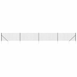Gard plasă de sârmă cu țăruși de fixare, antracit, 0,8x10 m, 2 image