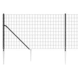 Gard plasă de sârmă cu țăruși de fixare, antracit, 0,8x25 m, 4 image