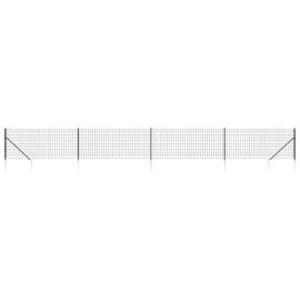 Gard plasă de sârmă cu țăruși de fixare, antracit, 1,1x10 m, 2 image